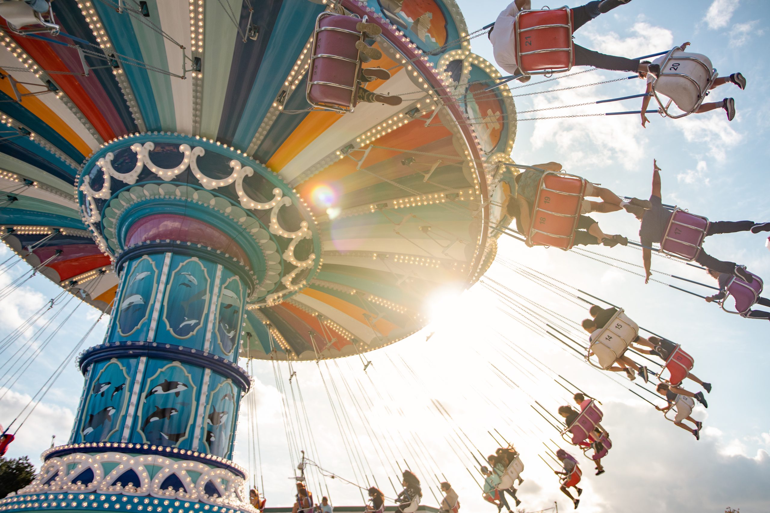 swing ride at amusement park